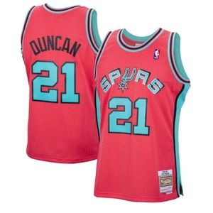 Mitchell & Ness Tim Duncan San Antonio Spurs 1998-99 Swingman Pink Jersey L 2XL